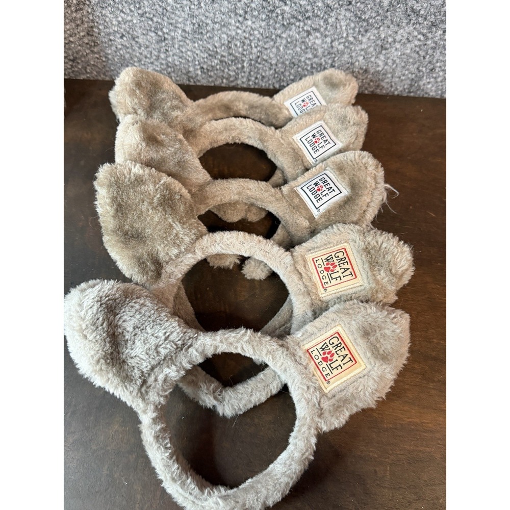 *Set of 5* Great Wolf Lodge Kids Wolf Ears Headbands Size OS Gray White